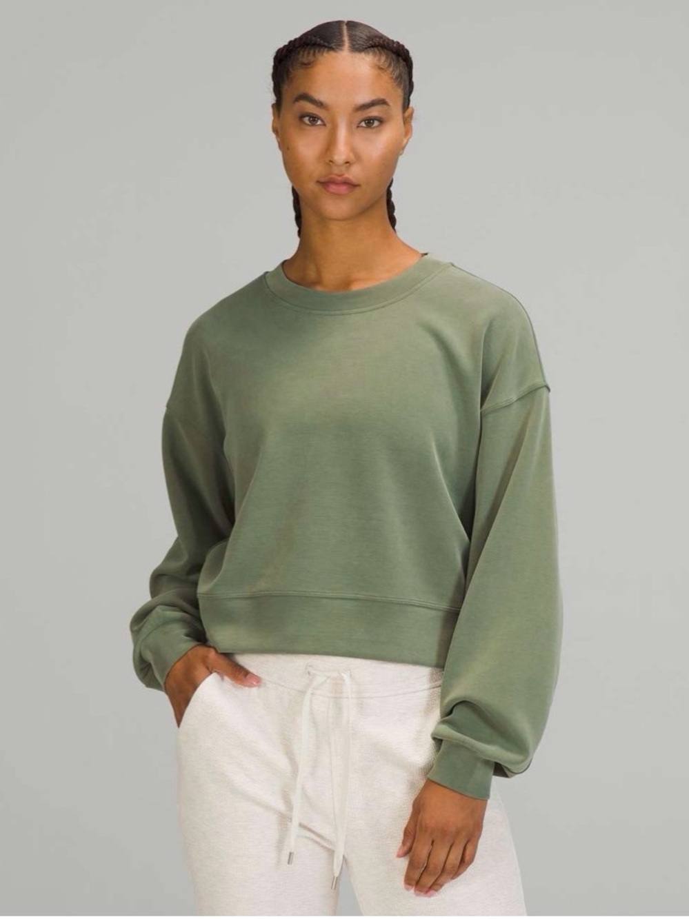 Lululemon Perfectly Oversized Crop Crew Soft Stream Sweatshirt